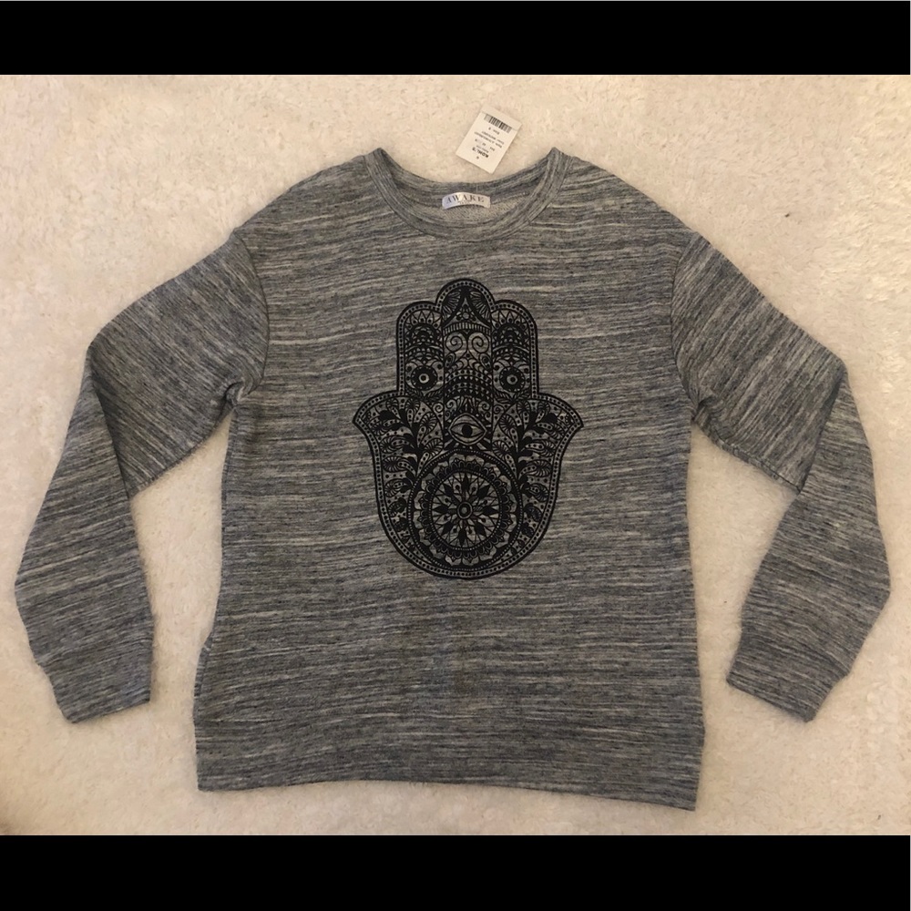 Awake grey hamsa long sleeve shirt